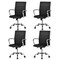 Costway Set of 4 PU Leather Office Chair High Back Conference Task Chair w/Armrests